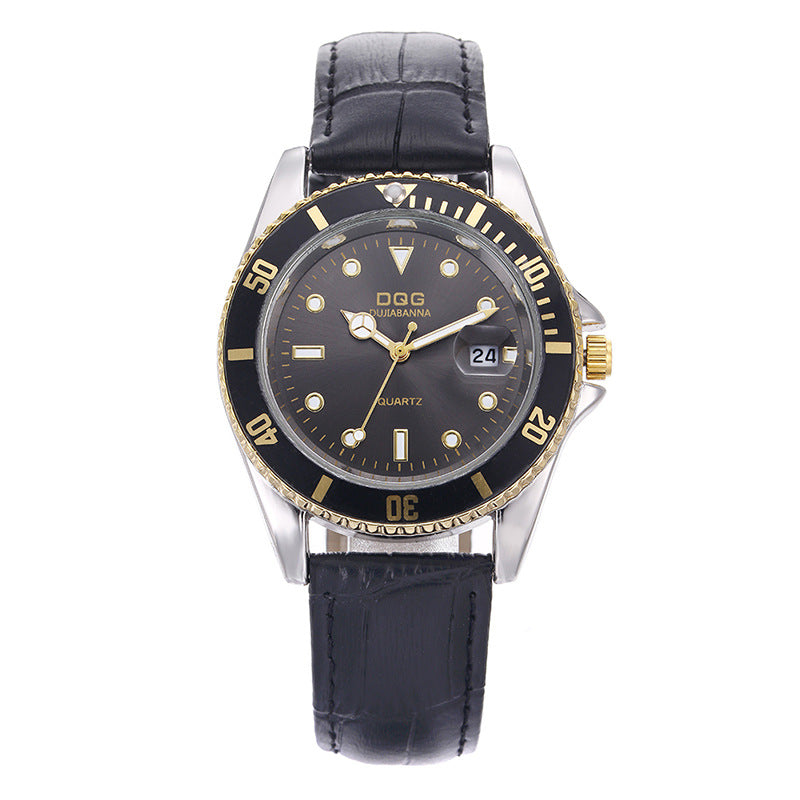 Waterproof  Calendar Gold Steel Strap Men's Watch