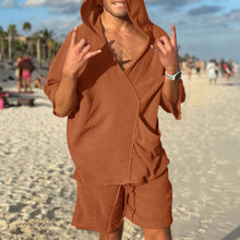 Men's Pocket Hooded Loose Vacation Suit Two-Piece Set