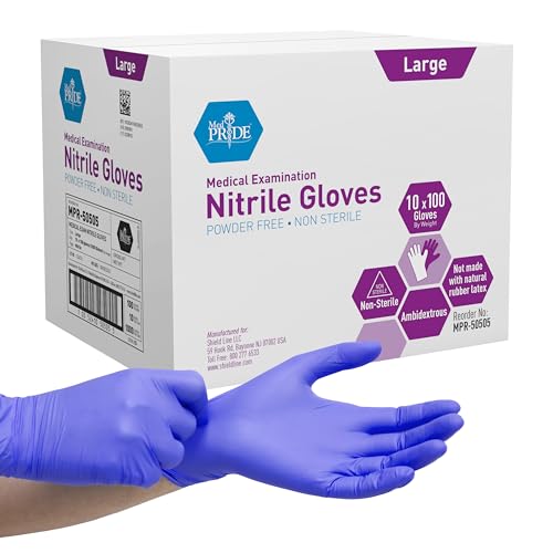 MedPride powder-free nitrile exam gloves, small, case of 1000
