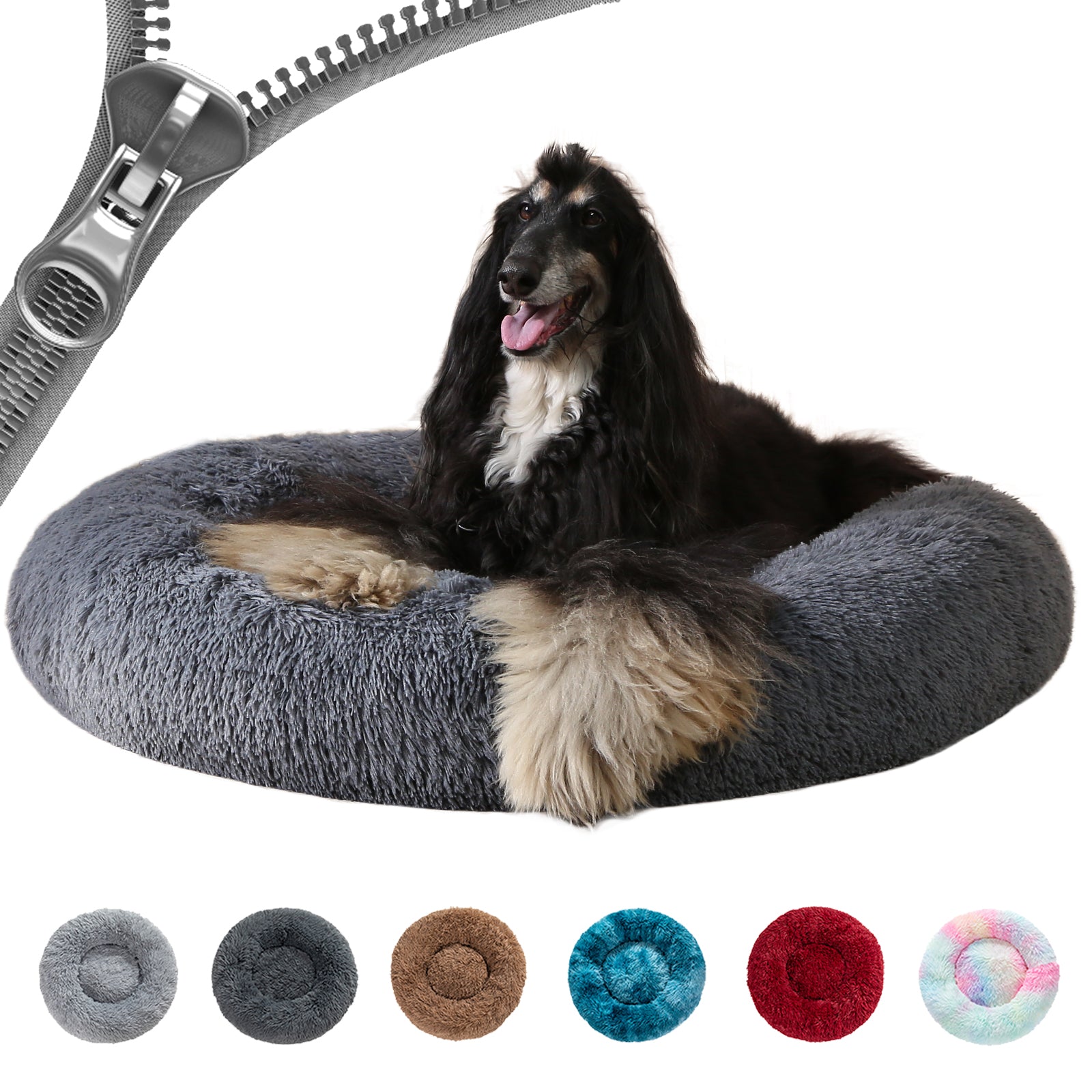 Donut Mand Dog Accessories For Large Dogs Cat's House Plush Pet Bed For Dog XXL Round Mat For Small Medium Animal Calming 40cm-120cm