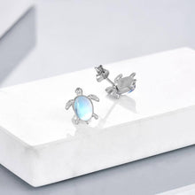 Sterling Silver Turtle Moonstone Earrings