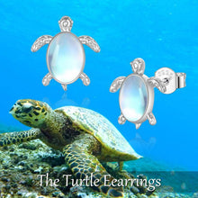 Sterling Silver Turtle Moonstone Earrings