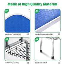 42" Pet Grooming Table Collapsible Large Dog Grooming Table with Lasso and Storage Basket Adjustable Arm Height for Different Dogs (Blue)