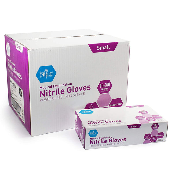 MedPride Powder-Free Nitrile Exam Gloves, Small, Case/1000 (100 Count (Pack of 10))…