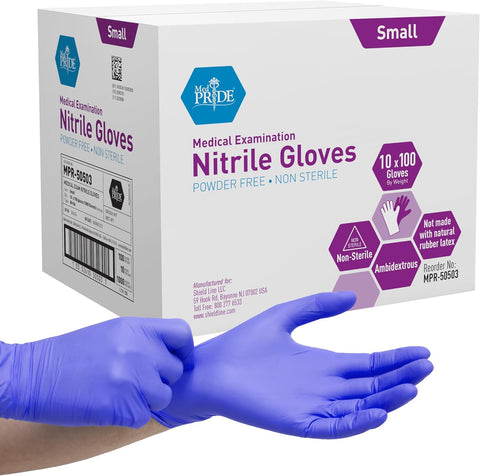 powder free nitrile exam gloves