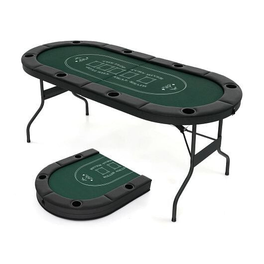 72-Inch Foldable Poker Table for 8 Players
