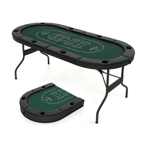 72-Inch Foldable Poker Table for 8 Players