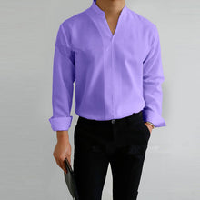 Stand Collar Solid Color Regular Men's Shirt Four Seasons Universal