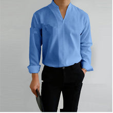 Stand Collar Solid Color Regular Men's Shirt Four Seasons Universal