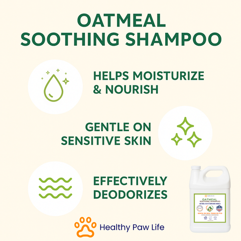 Oatmeal Shampoo – Vet-Recommended Itch Relief for Dogs, Cats & Horses – Hypoallergenic, Moisturizing & Deodorizing – 1 Gallon – Made in USA