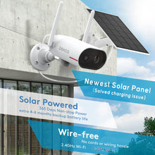 DEKCO Wireless Outdoor Security Camera for Home Security 260^0 View Range Solar Security Camera, Two-Way Audio, Simple Setup, Night Vision, Motion Detection WiFi Surveillance & Security Cameras