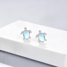 Sterling Silver Turtle Moonstone Earrings