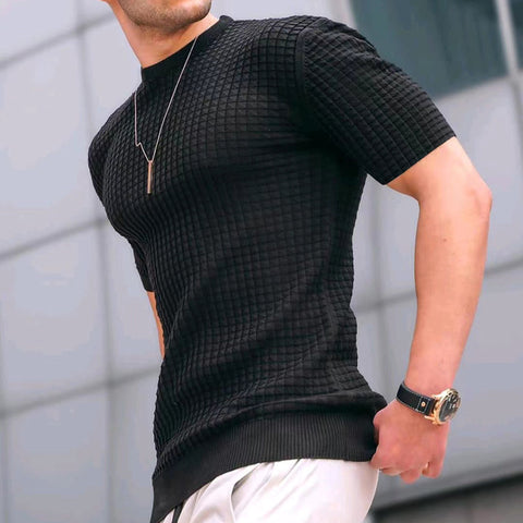 Men's Round Neck Stretch Casual Trend Top T-Shirt