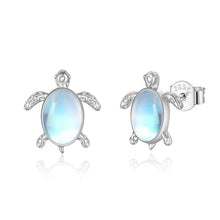 Sterling Silver Turtle Moonstone Earrings