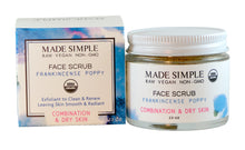 Frankincense Poppy Seed Face Scrub for Combination/Dry Skin - Certified Organic, Vegan & Cruelty-free