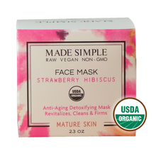 Strawberry Hibiscus Face Mask for Mature Skin - Certified Organic, Vegan & Cruelty-free