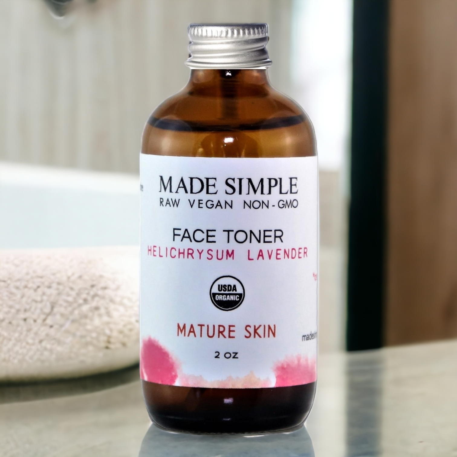 Helichrysum Lavender Face Toner for Mature Skin - Certified Organic, Vegan & Cruelty-free
