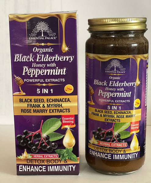 Organic Black Elderberry Honey with Peppermint